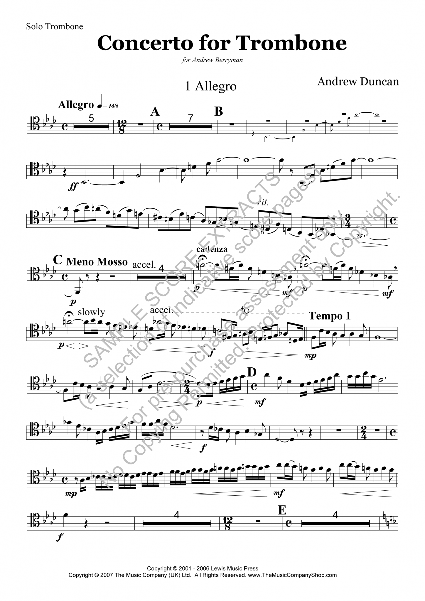 Concerto for Trombone (with brass band) The Music Company